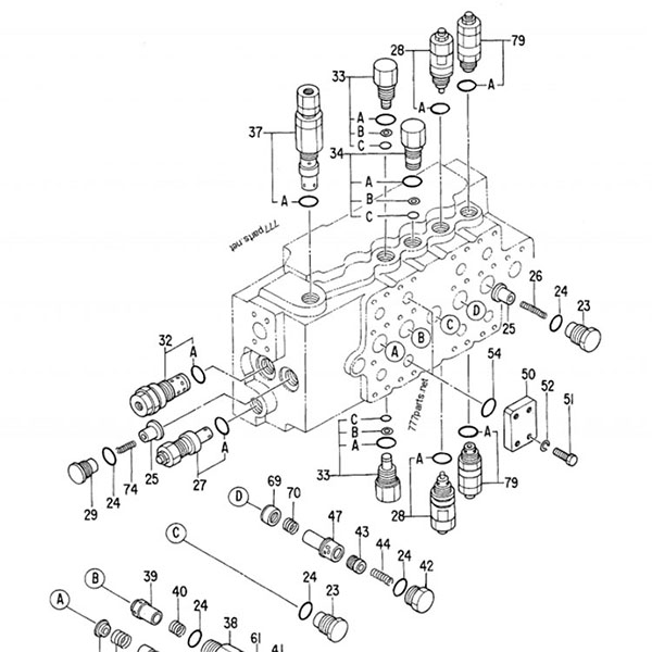 Vanne de commande hydraulique Hitachi EX300-2 4314749